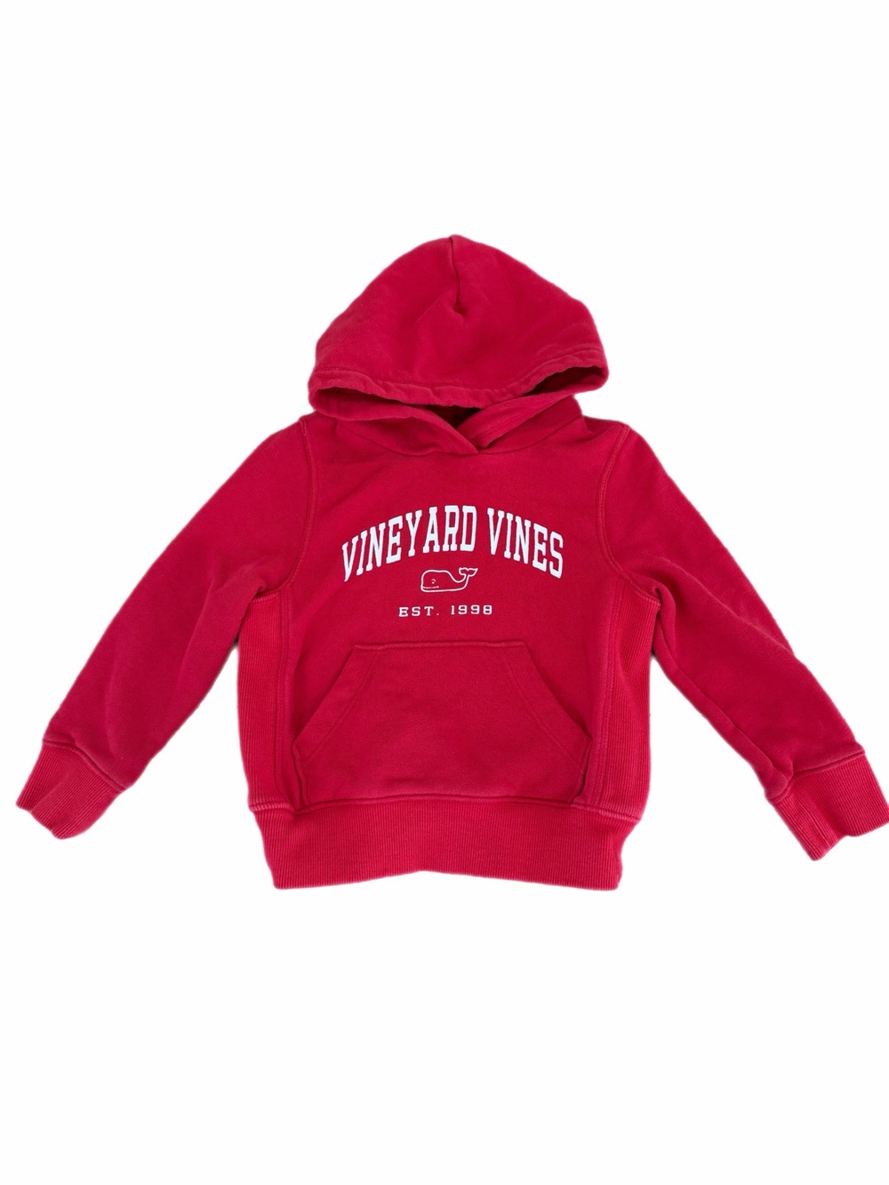 Vineyard Vines Kids Red Pullover Hoodie with Logo - Size 3T